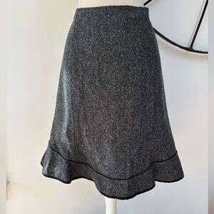 Gap wool blend grey chevron knit knee length office skirt 4 NWT